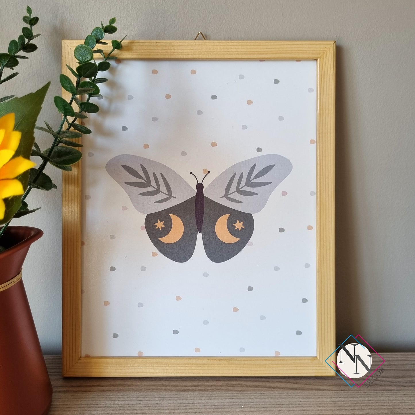 Boho Temalı 3'lü Set - Güneş, Çöl, Kelebek - Yeşil image 6