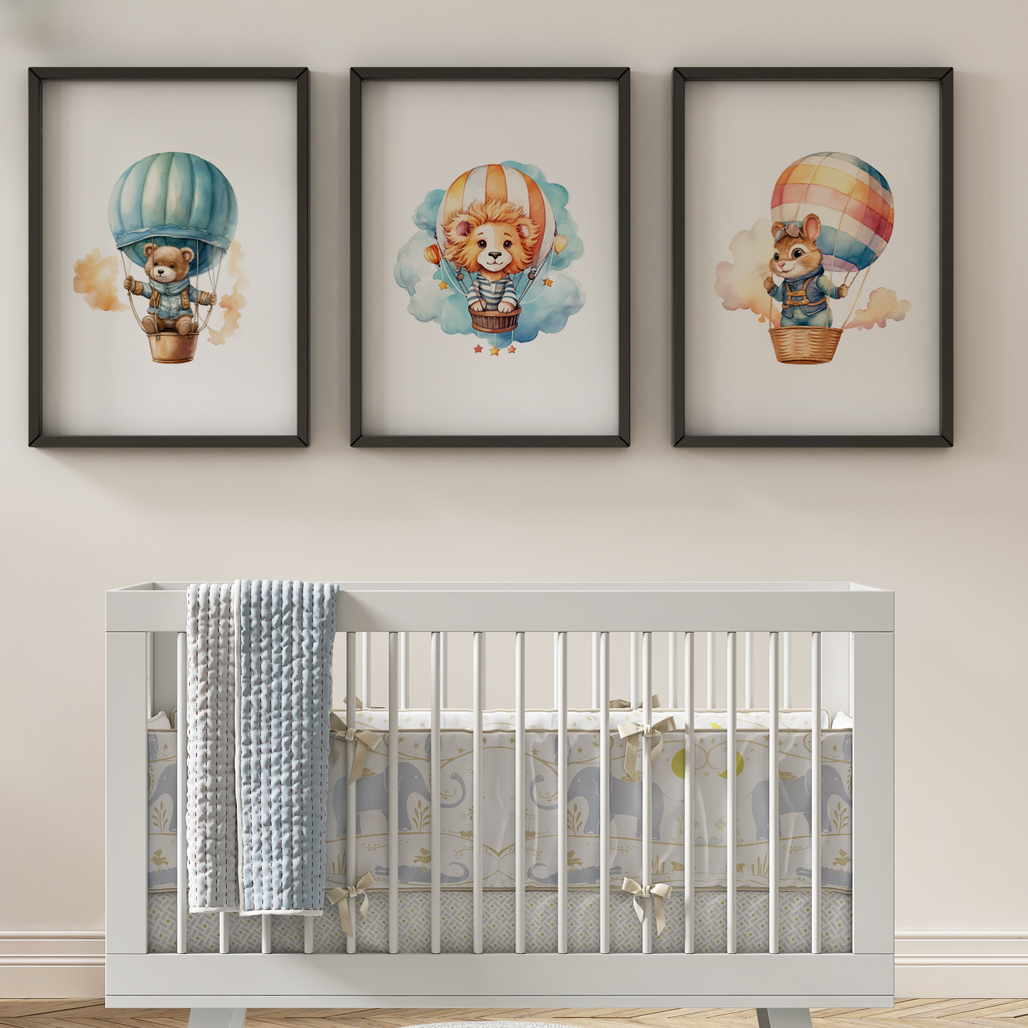 Balon Temalı 3'lü Set - Aslan, Ayı, Sincap