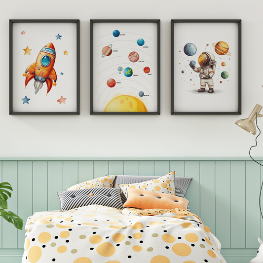 Uzay Konseptli 3'lü Set-Gezegenler, Astronot