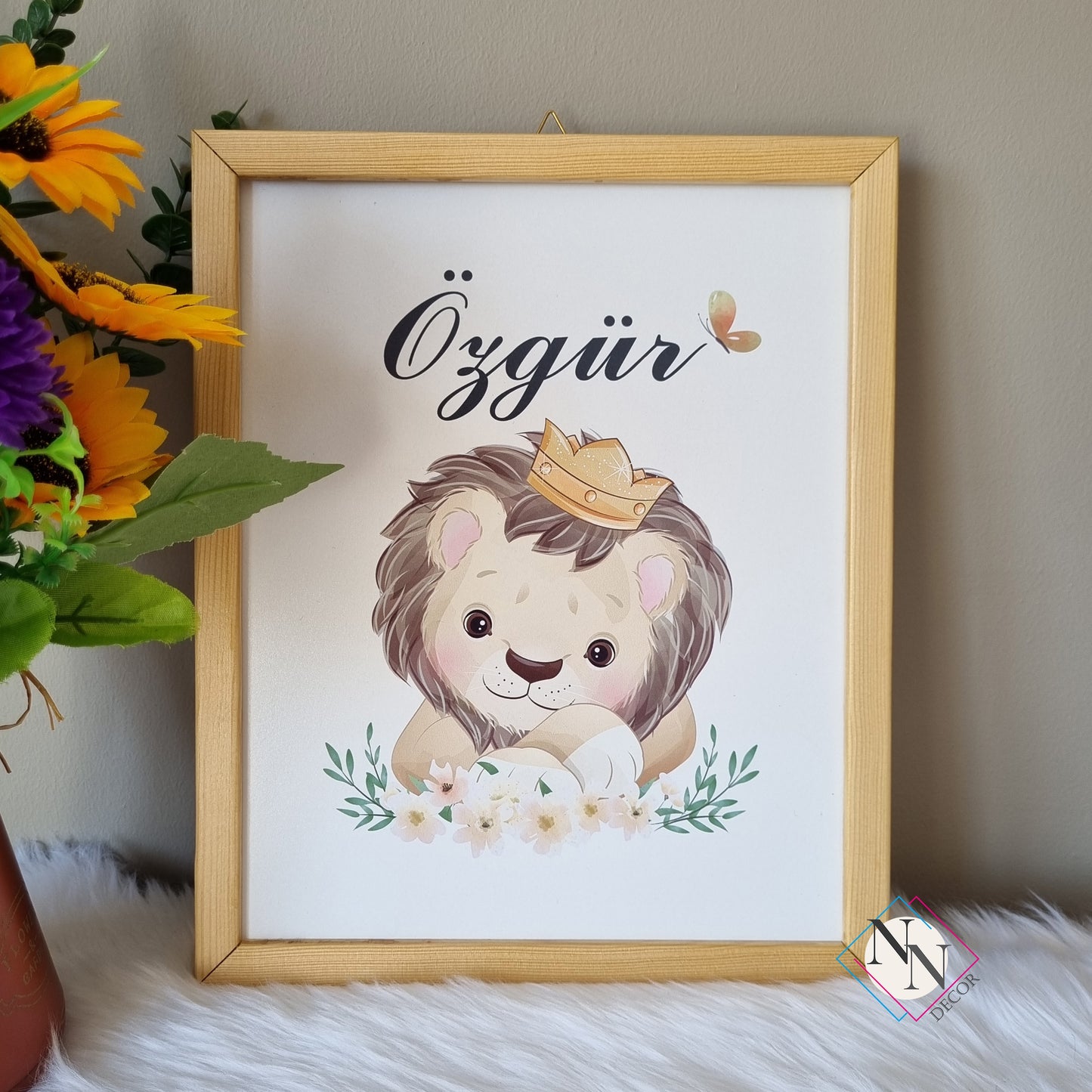 İsme Özel Aslan ve Gökkuşağı Temalı 3'lü Set image 1