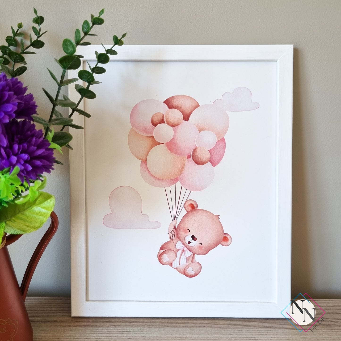 İsme Özel Oyuncak Ayı ve Gökyüzü Temalı 3'lü Set - Pembe image 6