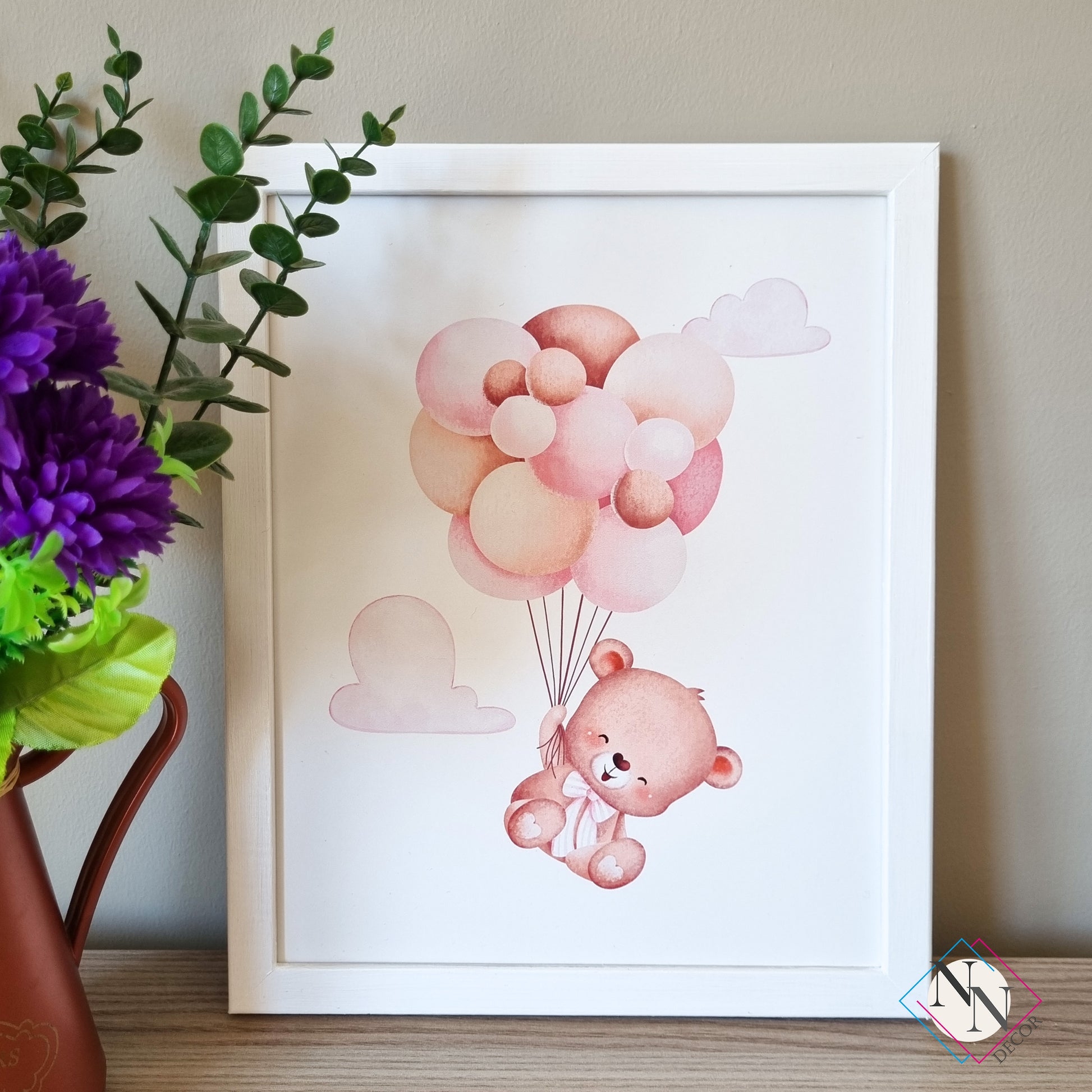 İsme Özel Oyuncak Ayı ve Gökyüzü Temalı 3'lü Set - Pembe image 6