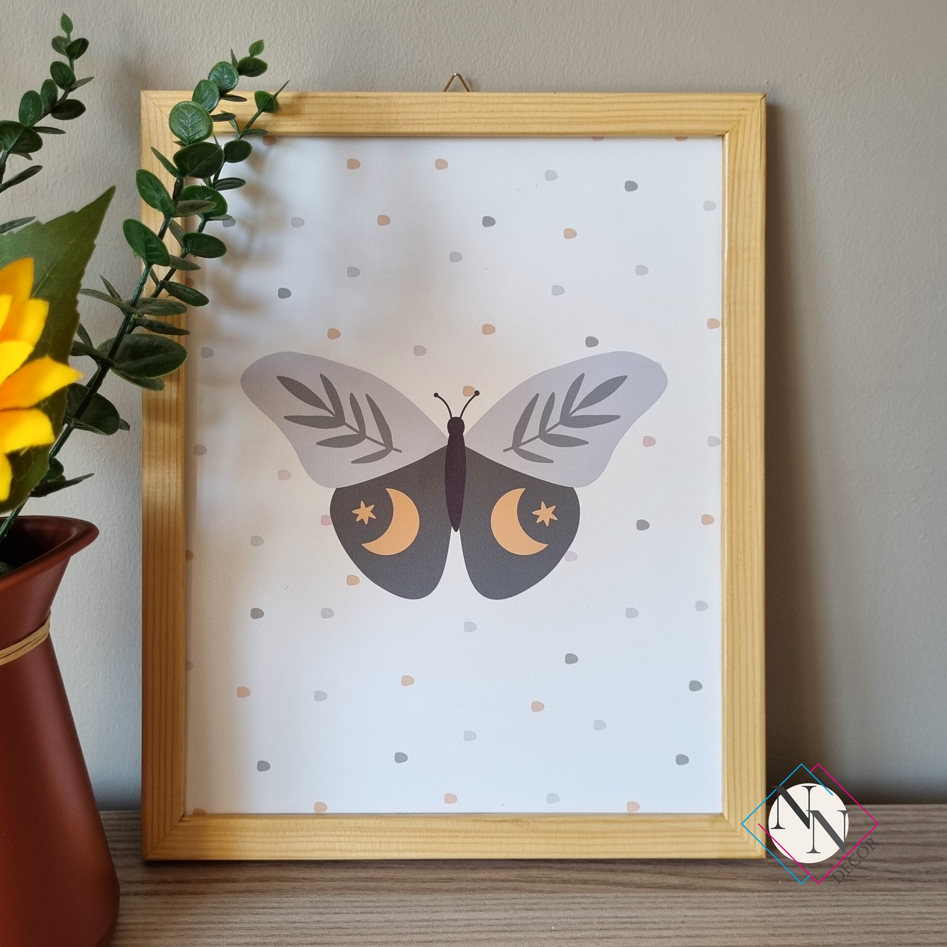 Boho Temalı 3'lü Set - Güneş, Çöl, Kelebek - Yeşil image 6