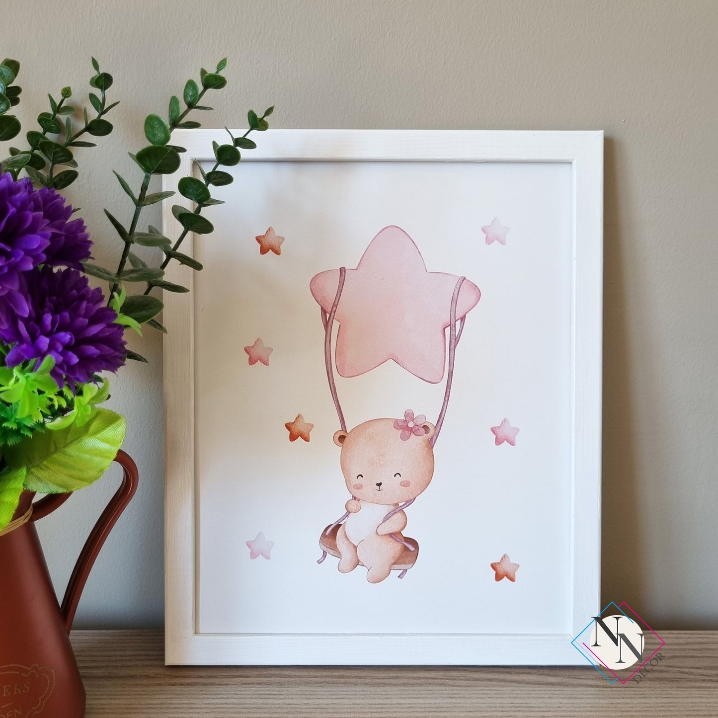 İsme Özel Oyuncak Ayı ve Gökyüzü Temalı 3'lü Set - Pembe image 7