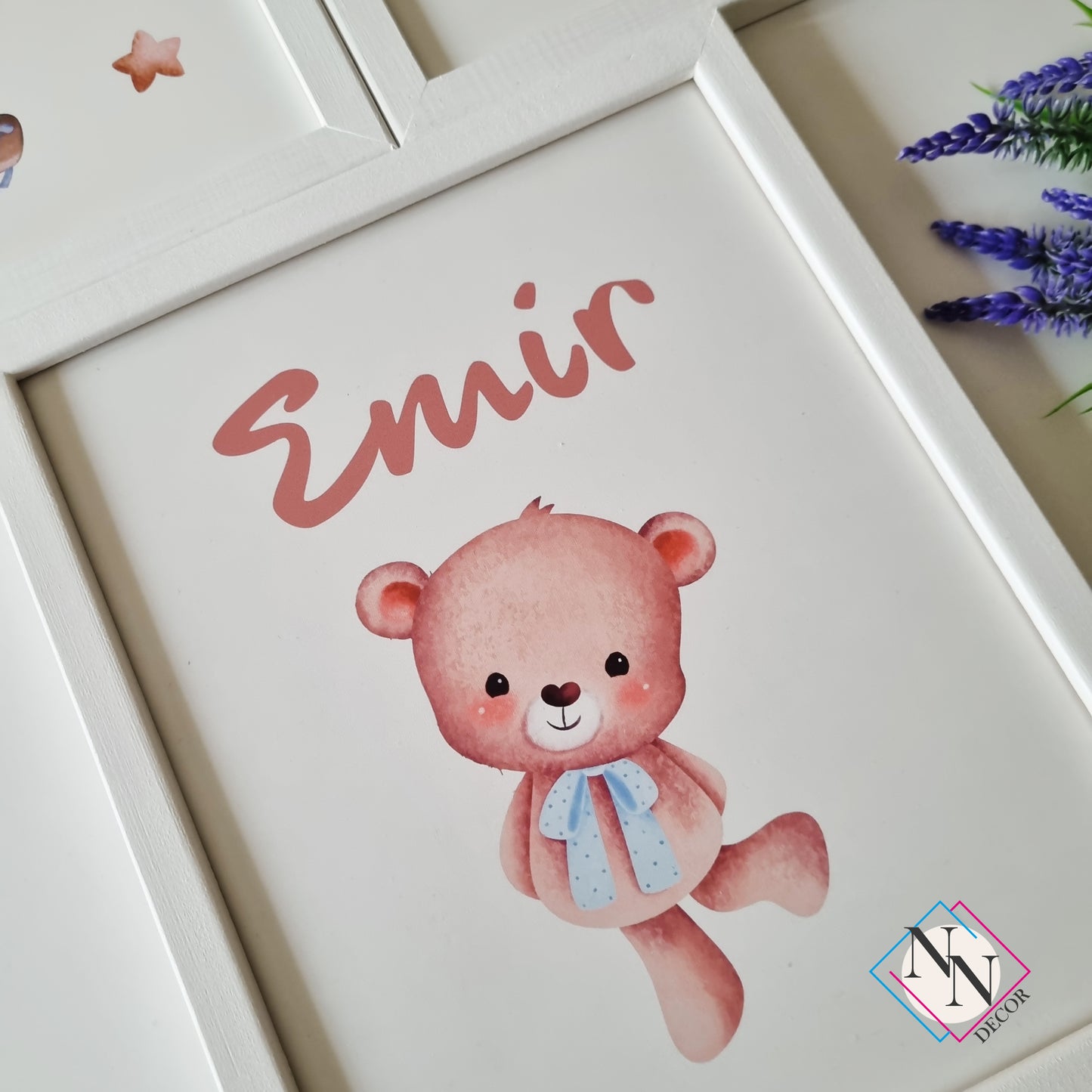 İsme Özel Oyuncak Ayı ve Gökyüzü Temalı 3'lü Set - Mavi image 7