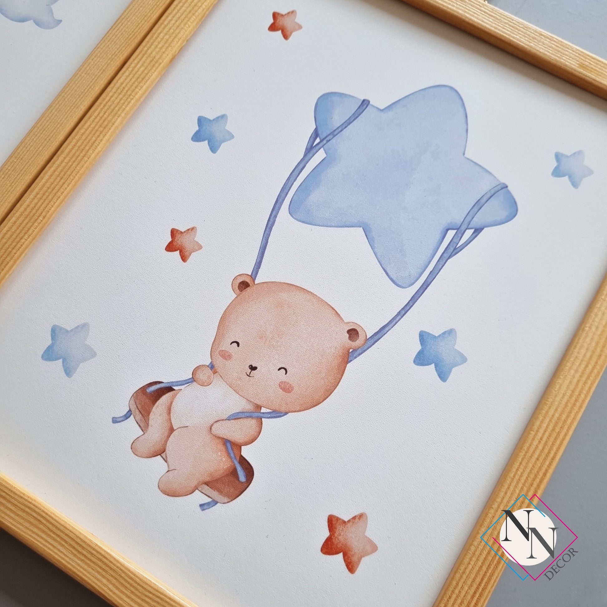 Oyuncak Ayı ve Gökyüzü Temalı 3'lü Set - Mavi image 2