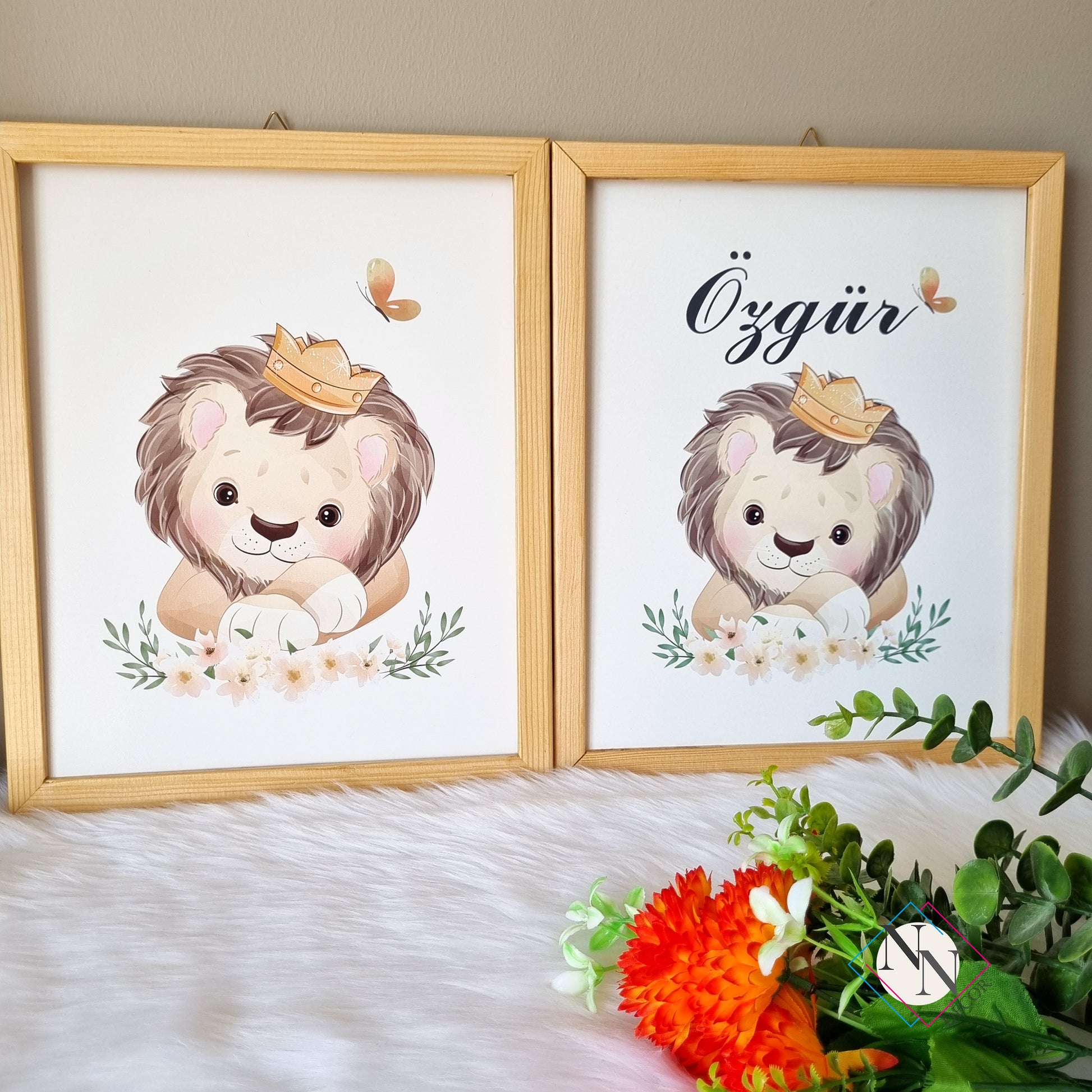 İsme Özel Aslan ve Gökkuşağı Temalı 3'lü Set image 4