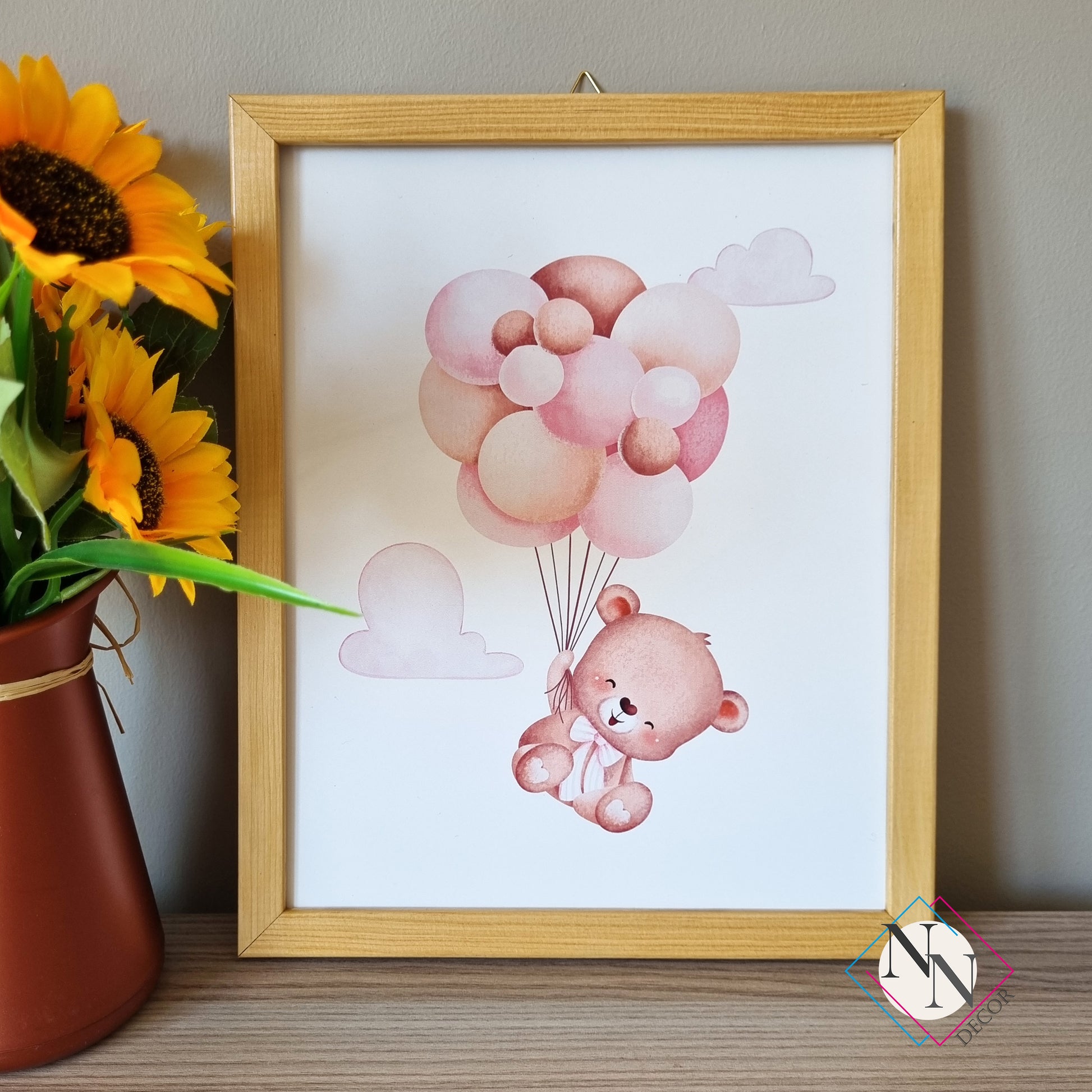 İsme Özel Oyuncak Ayı ve Gökyüzü Temalı 3'lü Set - Pembe image 1