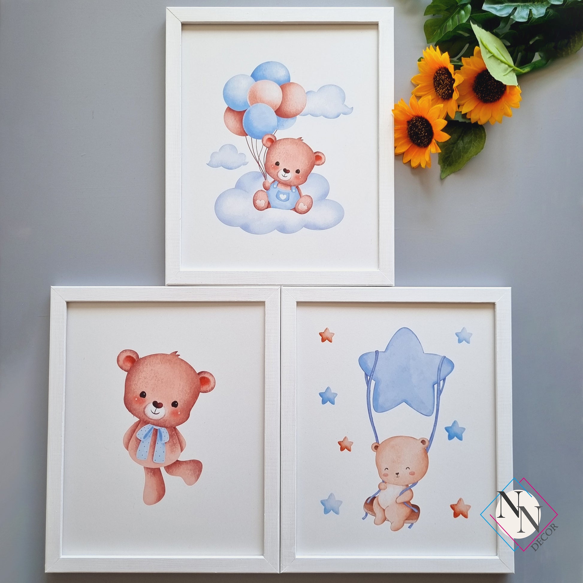 Oyuncak Ayı ve Gökyüzü Temalı 3'lü Set - Mavi image 6