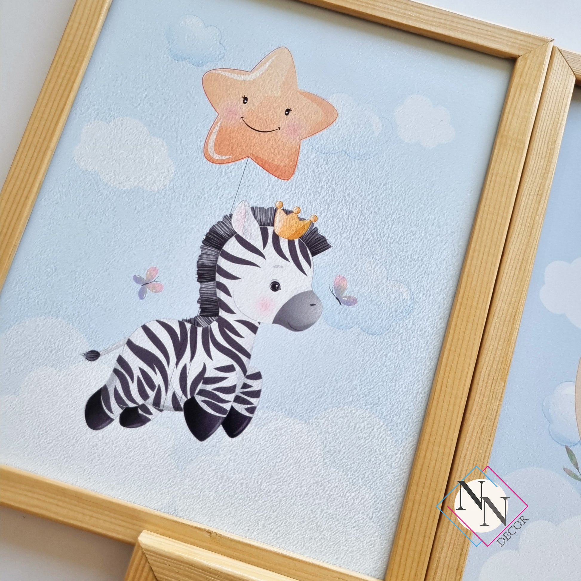 İsme Özel Zebra Gökyüzünde 3'lü Set image 2