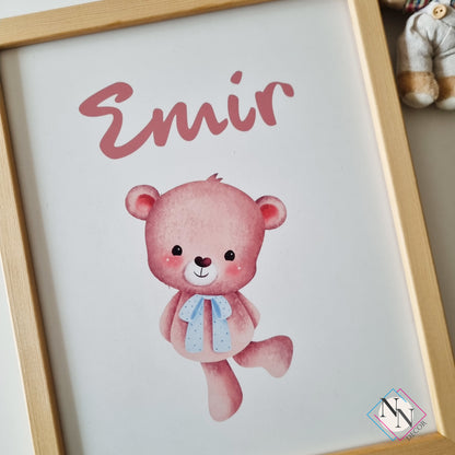 İsme Özel Oyuncak Ayı ve Gökyüzü Temalı 3'lü Set - Mavi image 3