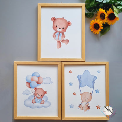 Oyuncak Ayı ve Gökyüzü Temalı 3'lü Set - Mavi image 1