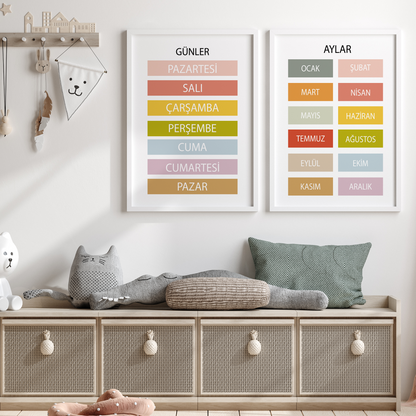 Günler ve Aylar - Eğitici 2'li Set