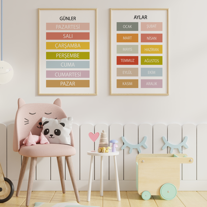 Günler ve Aylar - Eğitici 2'li Set