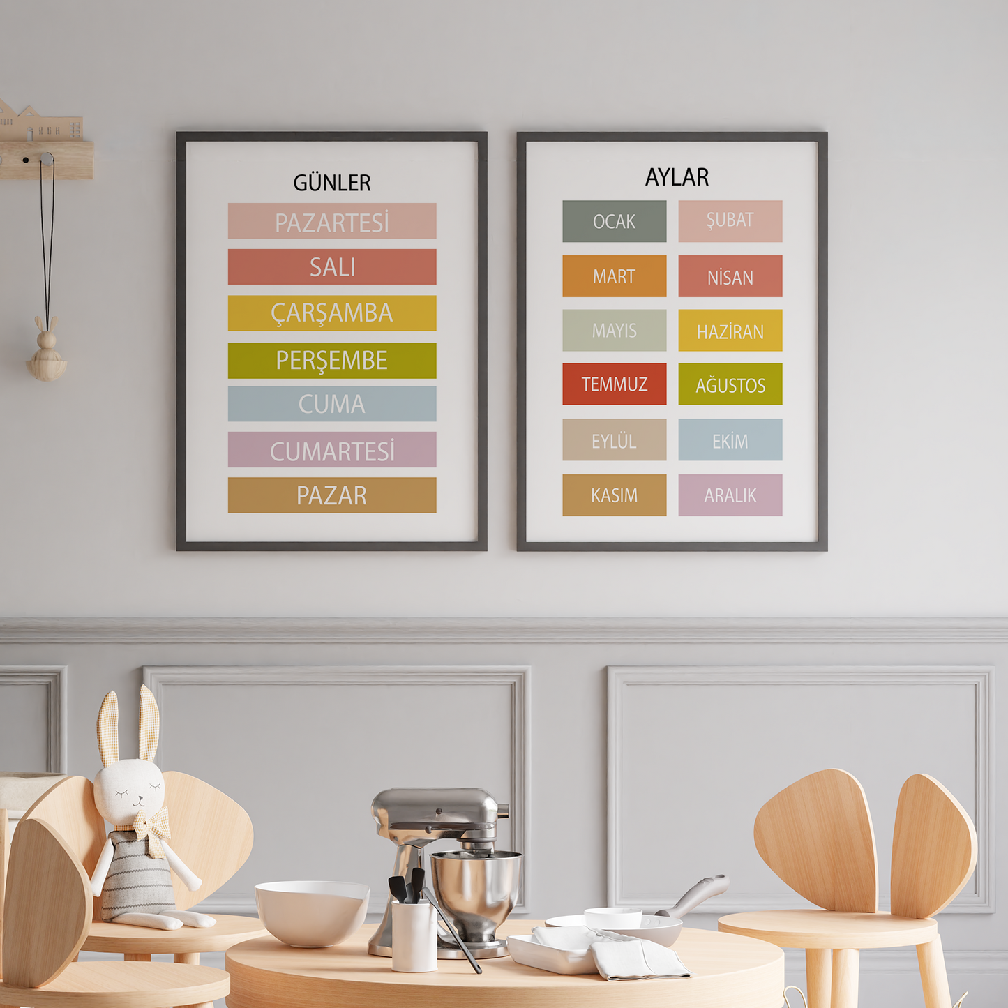 Günler ve Aylar - Eğitici 2'li Set