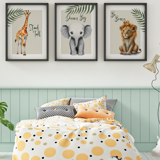 Safari - Aslan, Zürafa ve Fil -  3'lü Set - v01