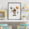 gezegenler-3lü-set-mockup-03-1x1 Uzay Konseptli 3'lü Set - Gezegenler, Astronot - Doğal Ahşap Çerçeveli, Bebek ve Çocuk Odası Tablo Seti