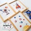 gezegenler-astronotlu-3lü-set-yatay Uzay Konseptli 3'lü Set - Gezegenler, Astronot - Doğal Ahşap Çerçeveli, Bebek ve Çocuk Odası Tablo Seti