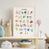 30x40-alfabe-oda-02 Eğitici Tablolar - Alfabe ve Sayılar - Doğal Ahşap Çerçeveli, Bebek ve Çocuk Odası Tablo Seti