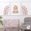 Nursery-Wall-Art-Bear-and-Rainbow-Nursery-Wall-Art-Bear-and-Rainbow-White-02 İsme Özel Oyuncak Ayı ve Gökyüzü Temalı 3'lü Set - Doğal Ahşap Çerçeveli, Kız Bebek ve Çocuk Odası