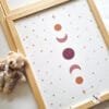boho-ay-şeffaf Boho Temalı 3'lü Set - Ay, Güneş ve Gökkuşağı - Doğal Ahşap Çerçeveli, Bebek ve Çocuk Odası Tablo Seti